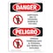 Signmission Safety Sign, OSHA Danger, 5" Height, Admittance Only To Personnel Bilingual Spanish OS-DS-D-35-VS-1022 - alternate 1
